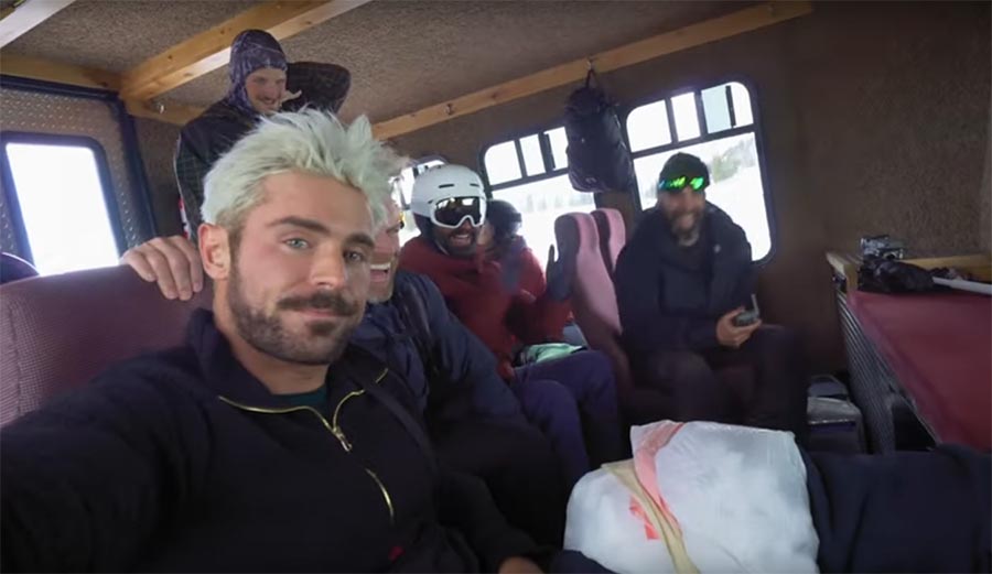 Zac Efron blew out his knee cat skiing