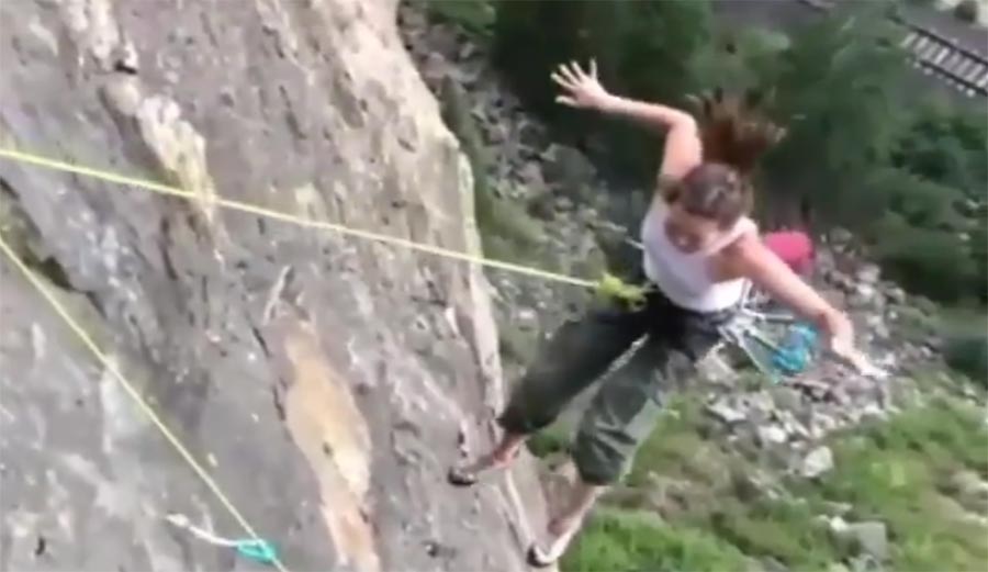 falling while rock climbing hurts even if you're roped in
