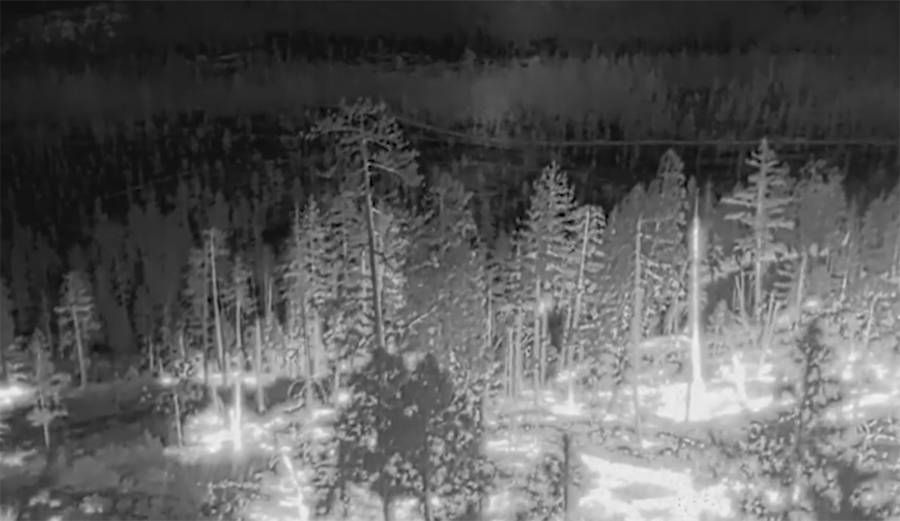 Drones are increasingly taking over flight duties for forest fire fighting