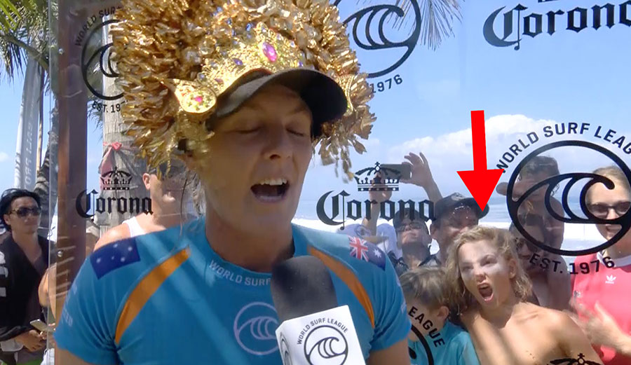 A grom behind Stephanie Gilmore stole the show