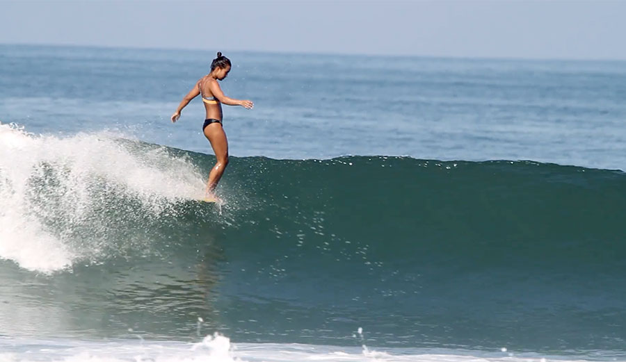 Kelia Moniz surfing in Mexico