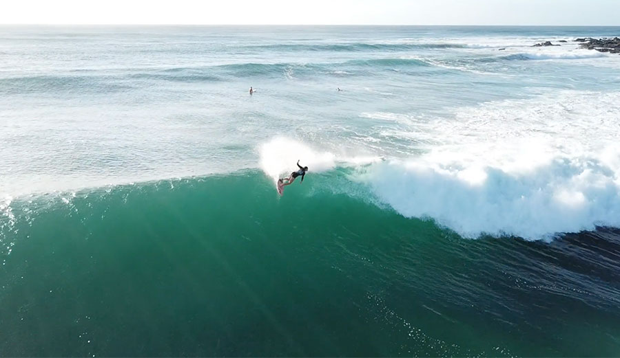 Bianca Buitendag surfing in South Africa