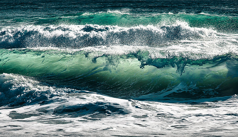 Waves in water when seismic energy