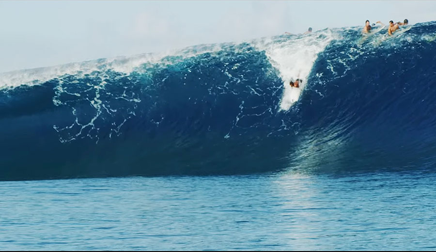 Albee Layer surfing Teahupoo Tahiti