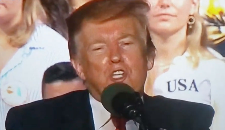Donald Trump at a rally in Florida