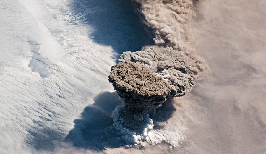 Raikoke volcano eruption