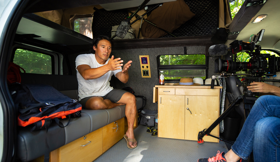 Jimmy Chin in his 2012 Chevy Express