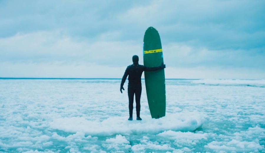 Dan surfing Lake Superior