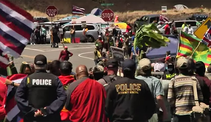 Protesters at Mauna Kea