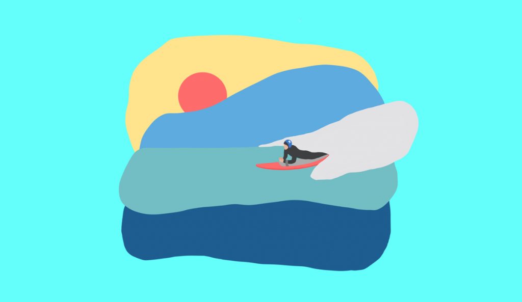 Jesse Billauer Surfing Art by Henry White