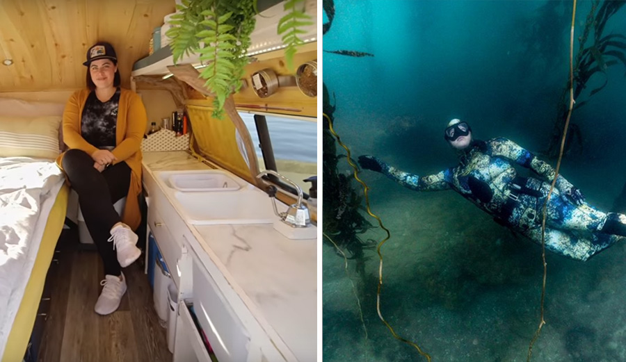 This Spearfishing Freediver Built an Incredible Home on Wheels in Her Ford Truck