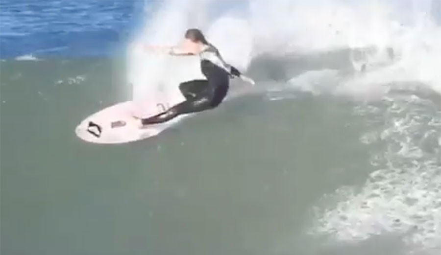 Stephanie Gilmore surfing J-Bay