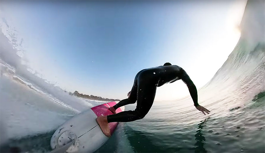 Harley Ingleby Gopro on longboard surfing