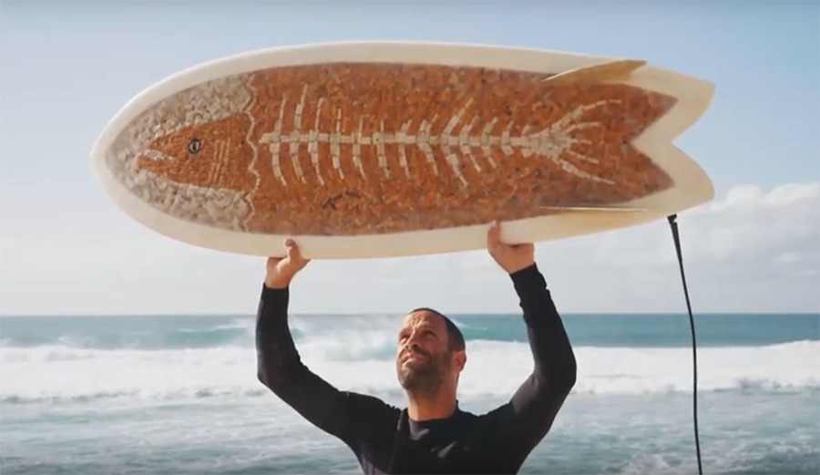 Jack Johnson Surfs a Board Made of 4,000 Cigarette Butts To Send a Message