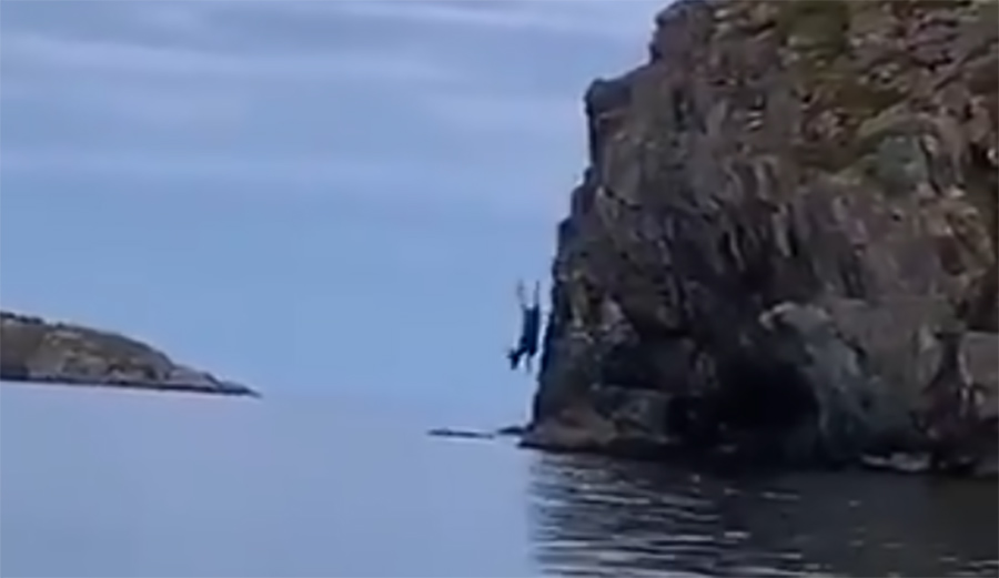 Watch This Moose Go Full Send Off a Cliff in Canada