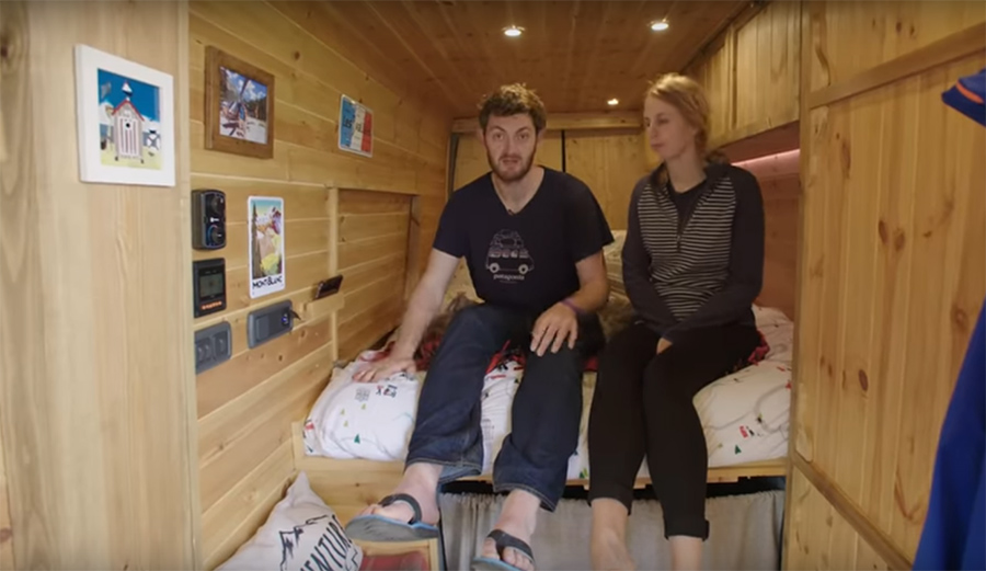This Van Was Converted to Look Like a Ski Resort Chalet