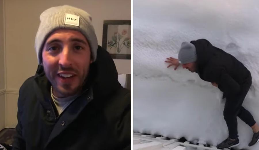 This Skier Forgot to Check the Snow Quality Before Jumping Out Window