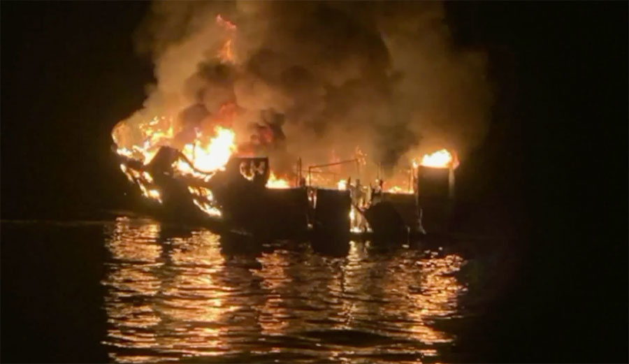 California boat fire