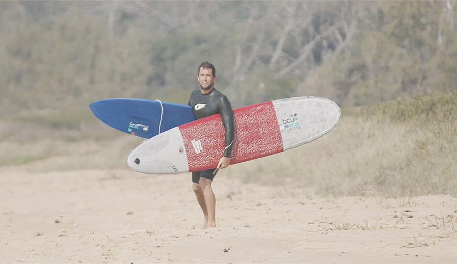 Harley Ingleby surfing