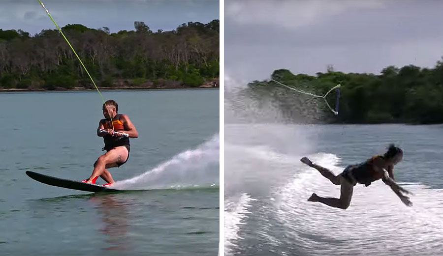 Poopies waterskiing
