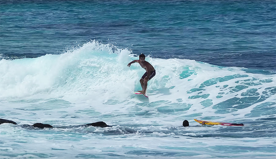 Mason Ho surfing on North Shore