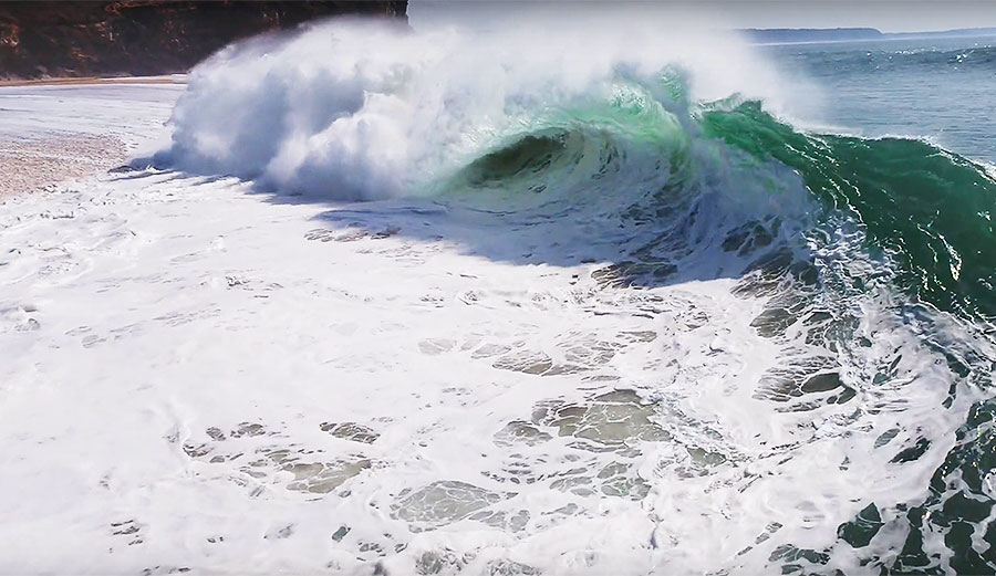 Nazare surfing slow motion