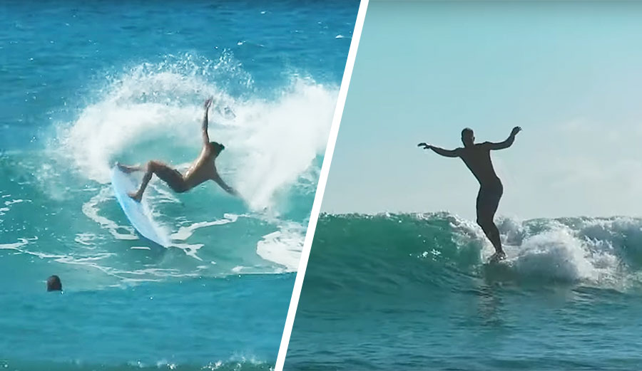 Neslon Ahina surfing