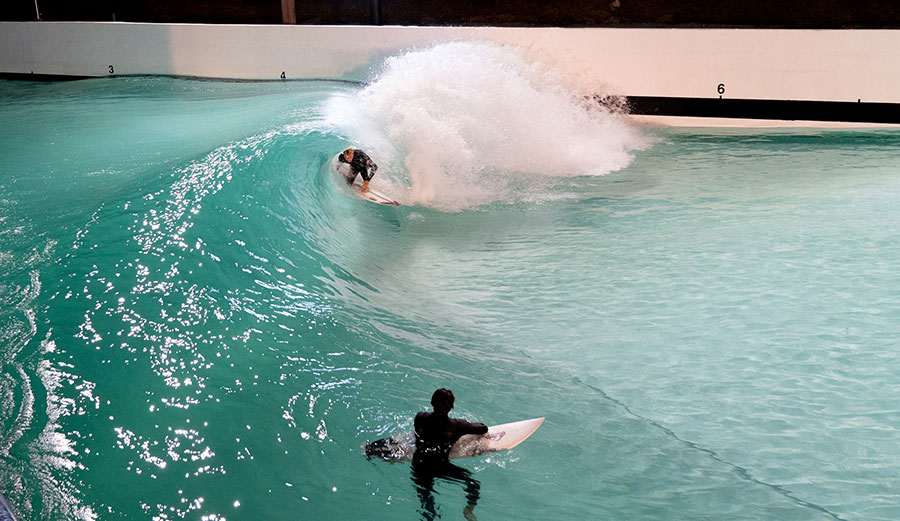 Night surfing at WaveGarden Cove