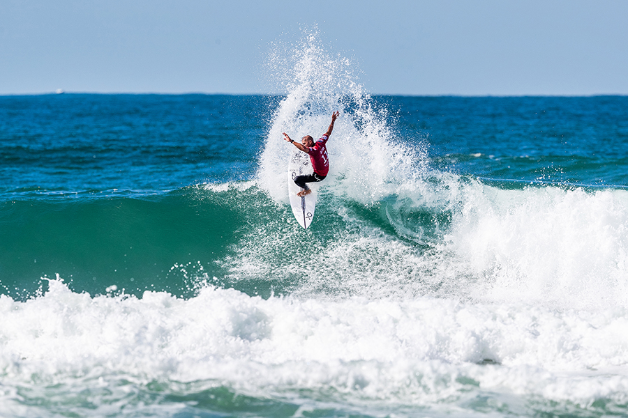 Kelly Slater Buckles Board But Still Goes Off in Seeding Round Win at Quik Pro France