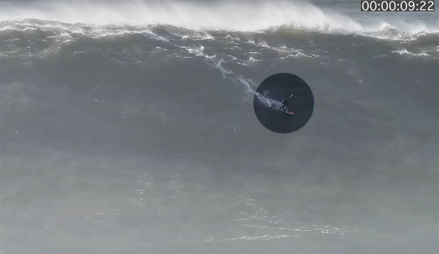 Justine Dupont surfing Nazare