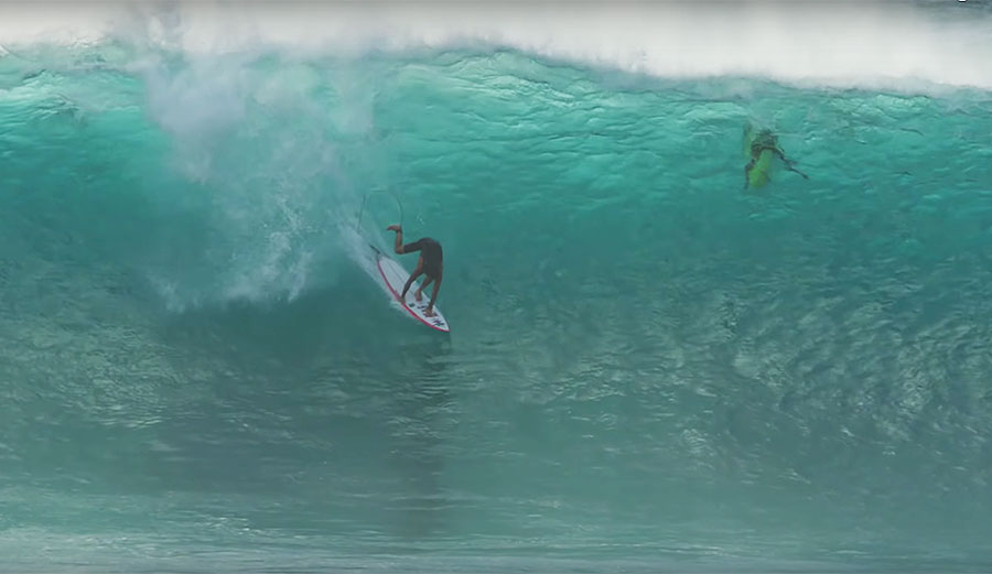 Mason Ho surfing Pipeline