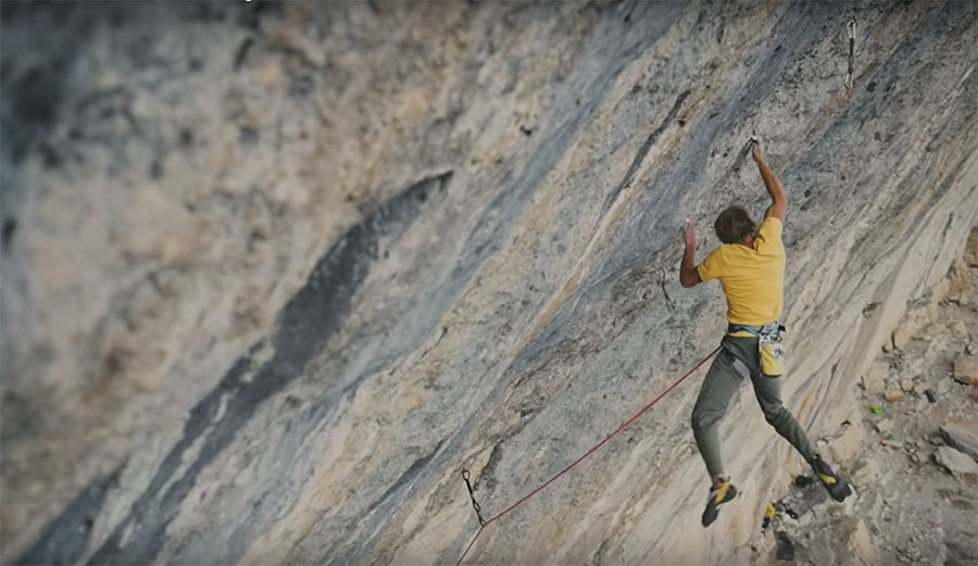 Alex Megos climbing
