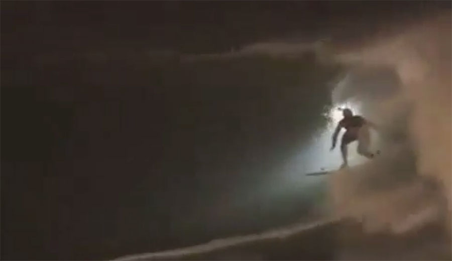 Surfing at night