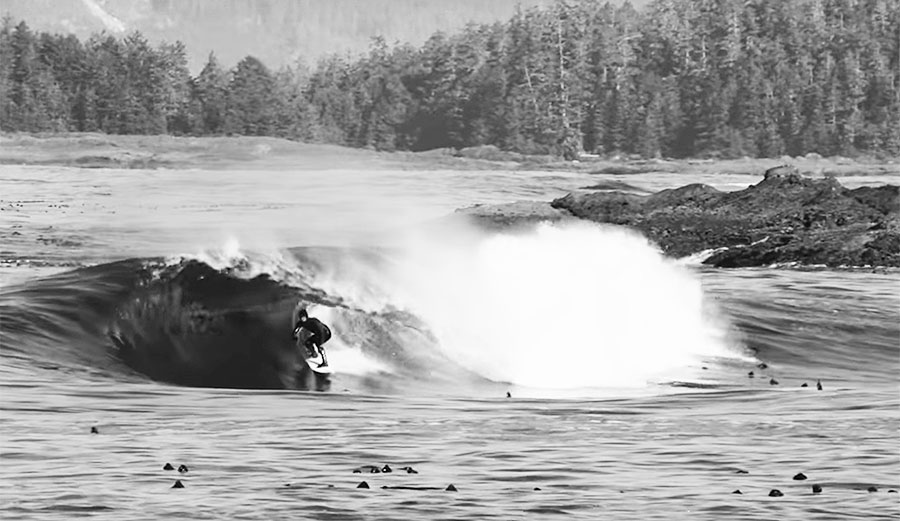 Raph Bruhwiler surfing Tofino