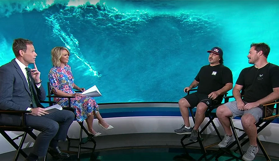 Ross Clarke-Jones and Mick Corbett appeared on the Today Show Australia to talk about surfing Nazaré.