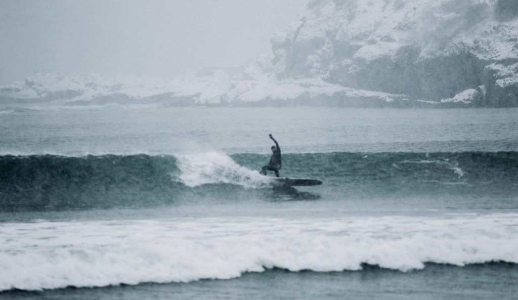 surfing in the snow,