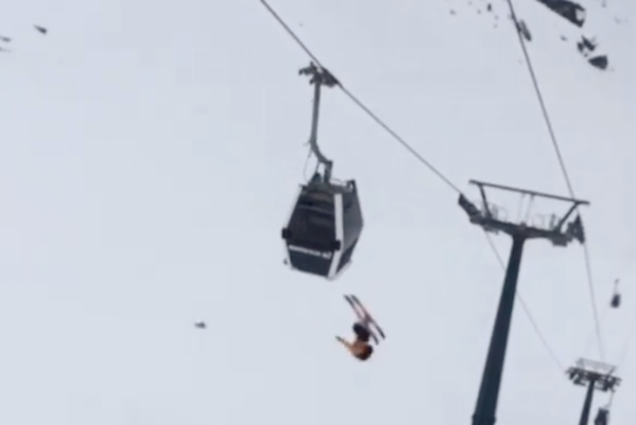 This Skier Through a Backflip Off the Gondola
