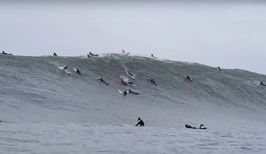 Big wave surfing at Maverick's
