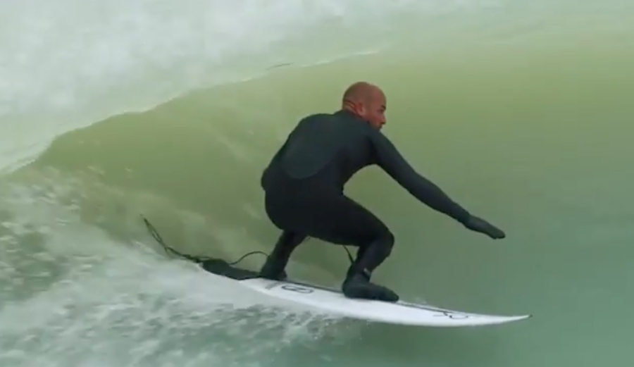 Here's Kelly Slater Getting Barreled Riding Goofy-Foot