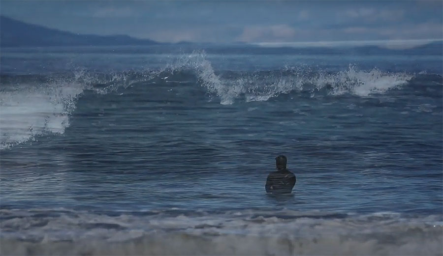 Devon Raney blind surfing