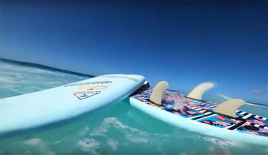 Jamie O'Brien soft top surfing Pipeline