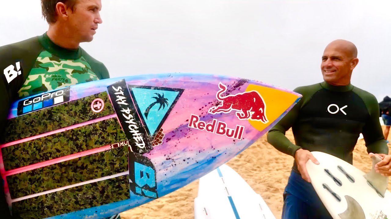 Jamie O'Brien and Kelly Slater Waimea River wave