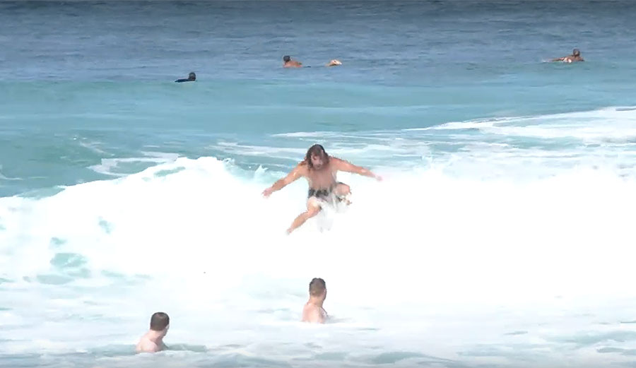 Timmy Reyes surfing on the North Shore