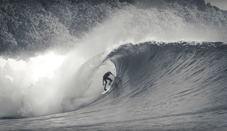 Travis Potter surfing in Indonesia