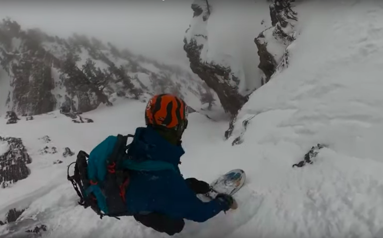 This Snowboarder's Line in the Utah Backcountry Is Definitely Anxiety Inducing