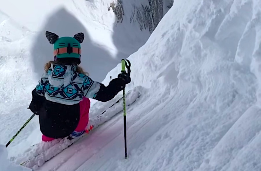 Watch 10-year-Old Tia DesLauriers Stick Corbet's Couloir