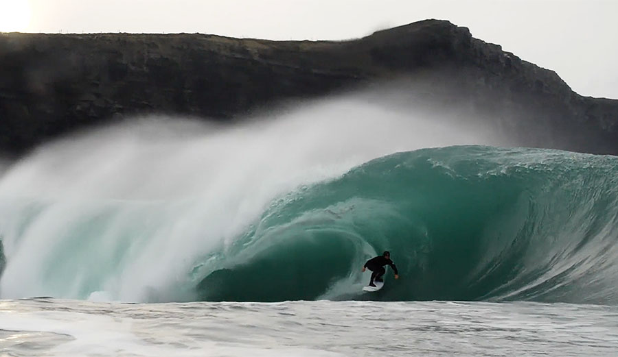 Gearoid McDaid surfing in Ireland