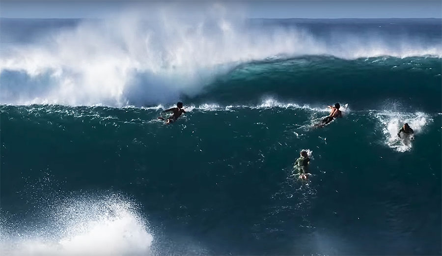 big waves at Pipeline, North Shore Oahu