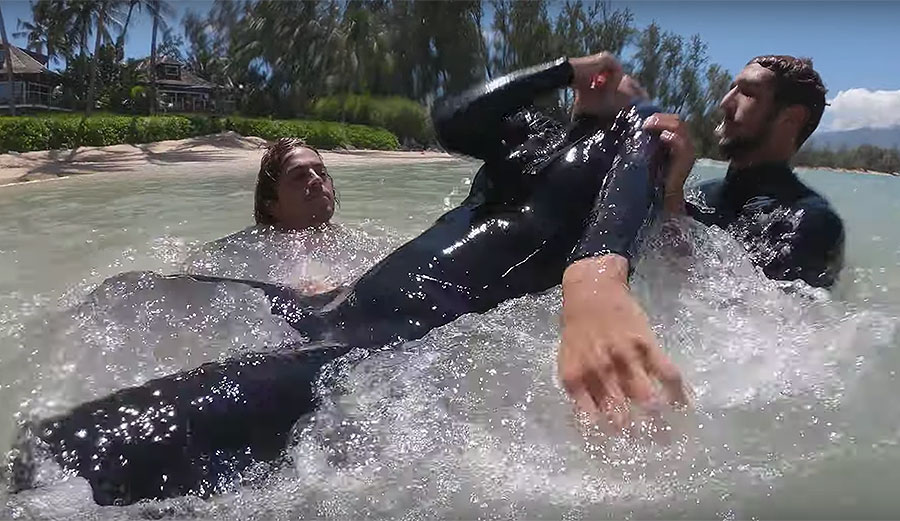 Big wave surfing training session with Kai Lenny