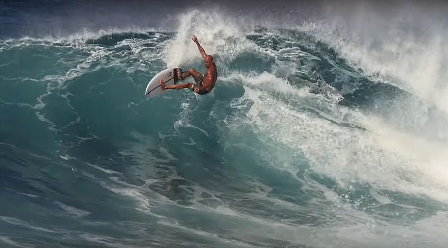 Kelly Slater surfing in Hawaii
